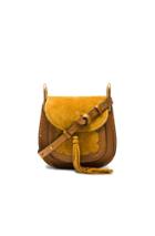 Chloe Small Suede Patchwork Hudson Bag In Yellow,brown