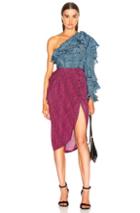Philosophy Di Lorenzo Serafini One Shoulder Midi Dress In Abstract,blue,pink