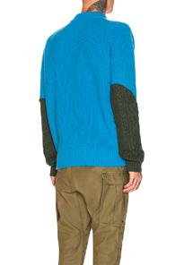 Sacai Wool Knit Pullover In Blue,green