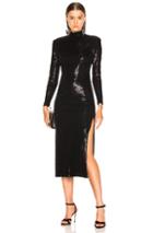 Smythe Knit Sequin Side Slit Dress In Black