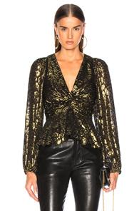 A.l.c. Logan Top In Abstract,black,metallic