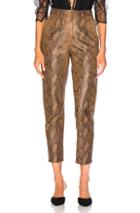 Zeynep Arcay For Fwrd High Waist Skin Print Leather Pants In Animal Print,brown