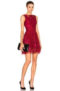 Zuhair Murad Lace Mini Dress In Red