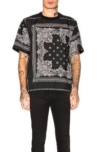 Sacai Bandana Print Shirt In Black,paisley