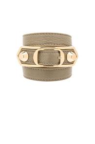 Balenciaga Large Metallic Edge Bracelet In Gray