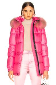 Mr & Mrs Italy Camouflage Print Lined Nylon Puffer In Pink