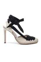 Altuzarra Canvas Lace Up Dorsay Heels In Neutrals