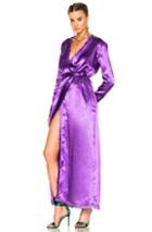 Attico Raquel Satin Dress In Purple