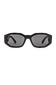 Versace Chunky Rectangle Sunglasses In Black