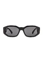 Versace Chunky Rectangle Sunglasses In Black