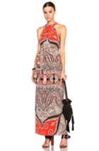 Etro Halter Maxi Dress In Red,flora,abstract