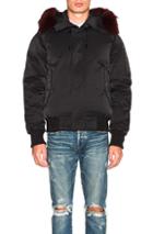 Kenzo Technical Nylon Parka With Fur Hood In Black
