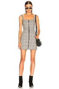 Nicholas Check Suiting O Ring Dress In Black,checkered & Plaid,white