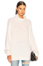 R13 Boyfriend Cashmere Turtleneck Sweater In White