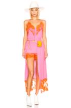 Msgm Lace Maxi Dress & Short Set In Orange,pink