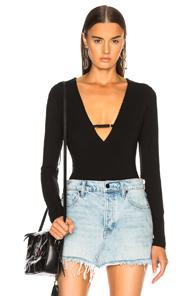 T By Alexander Wang Bra Strap Detail Bodysuit In Black