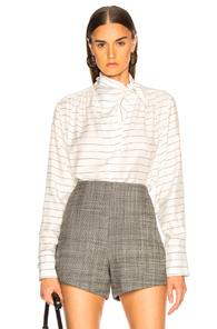 Smythe Bandanna Neck Shirt In Black,stripes,white