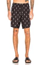 Neil Barrett Thunderbolt Swim Trunks In Abstract,black