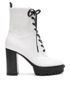 Gianvito Rossi Leather & Eco Stretch Martis Platform Ankle Boots In White