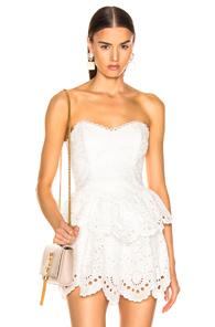 Zimmermann Bowie Strapless Bodice Top In White