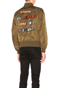Valentino Star Bomber Jacket In Green