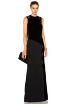 Roland Mouret Malroy Velvet & Crochet Lace Gown In Black