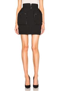 Maison Margiela Wool Popeline Skirt In Black