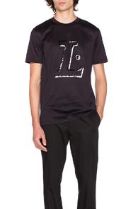 Lanvin L Placed Print Tee In Black