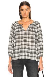 The Great Dreamer Top In Gray,checkered & Plaid