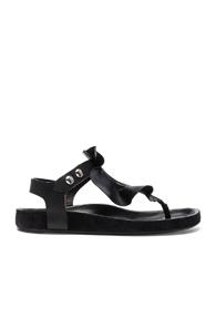 Isabel Marant Leather Leakey Sandals In Black