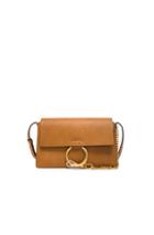 Chloe Small Leather Faye Bag In Brown