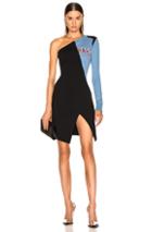 Off-white One Shoulder College Dress In Blue,black