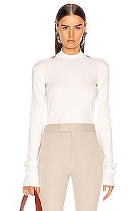 Helmut Lang Stretch Open Back Sweater In White
