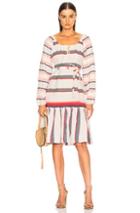 Lemlem Naomi Boho Dress In Abstract,orange,white