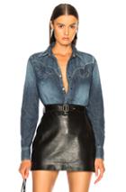 Saint Laurent Western Denim Circus Shirt In Blue
