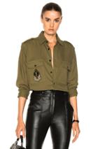 Saint Laurent Oversized Army Shirt In Green
