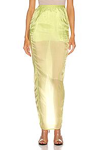 Rick Owens Soft Pillar Skirt In Green