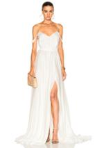 Houghton Morgan V Neck Empire Gown In White