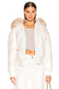 Mr & Mrs Italy Armstrong Classic Bomber With Groenlandia Fox Fur In White