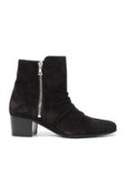 Amiri Suede Stack Boots In Black