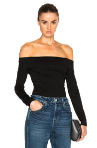 Michelle Mason Off Shoulder Top In Black