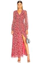 Nicholas Blossom Smocked Maxi Dress In Floral,red