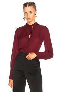 Nili Lotan Della Blouse In Red