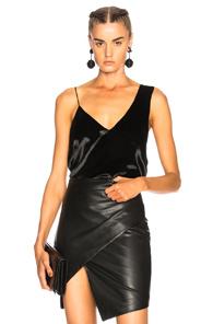 Michelle Mason Asymmetrical Cami Top In Black