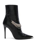 Amiri Leather Western Chain Boots In Black