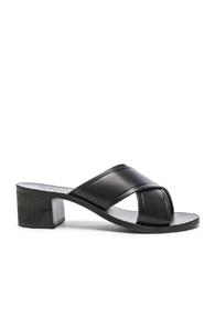 Ancient Greek Sandals Leather Thais Block Sandals In Black