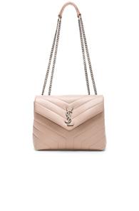 Saint Laurent Small Supple Monogramme Loulou Chain Bag In Pink