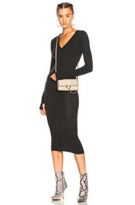 Enza Costa Cashmere V Neck Dress In Gray