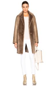 Helmut Lang Reversible Shearling Coat In Brown