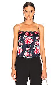 Fleur Du Mal Lace Cami In Black,floral,pink